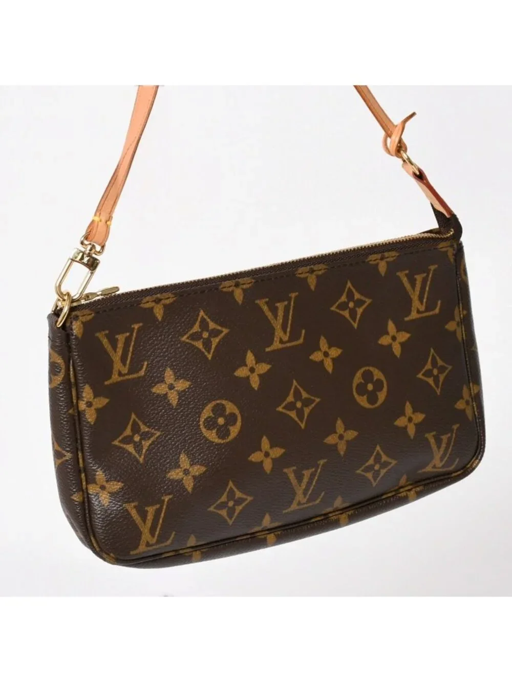 Louis Vuitton Pochette Accessoires Pouch Monogram Brown Leather